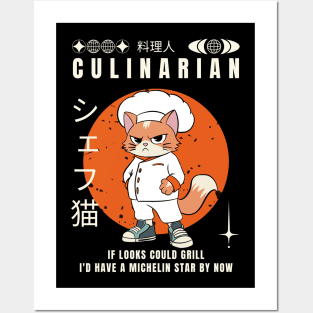 Grillin' Chef Cat Posters and Art